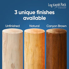 Log Kayak Rack Freestanding 3-Place Kayak/Canoe Storage Rack Canyon Brown