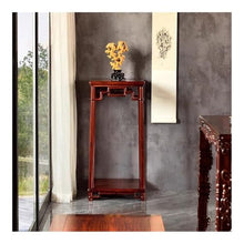 LUYOUBOZHU Vase Stand Chinese Openwork Carving Bonsai Stand, Display Base Red Acid Branch Wood for Indoor Living Room