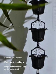 YUSIWOAL Rain Chains Aluminum Rain Chains, Decorative Rain Collection Cups Replace Gutter Downspouts Diverter(240cm/8ft)