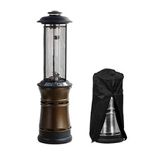 AIZYR Stainless Steel Outdoor Garden Patio Heater Propane Gas Heater Warmer Glass Tube with Rain Cover for Camp BBQ Parties(12KW),A