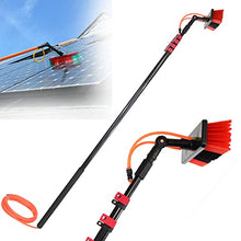 Solar Panel Cleaning Brush and Pole,Window Cleaning Pole, Window Cleaner Kit, Water/Hose Fed Pole, Window Cleaning Brush Equipment, Cleaning Photovoltaic and Solar Panels,12FT/3.6M