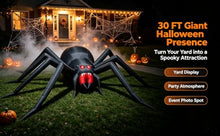 30 FT Giant Inflatable Spider Halloween Decoration, Large Black Scary Inflatable Spider with Red Fangs, Built‑in Blower, for Yard Lawn Garden Halloween Party Outdoor Decor