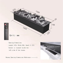 Recessed Fireplace Flame Adjustment 3D Simulation Charcoal Water Vapor Fireplace(XL)