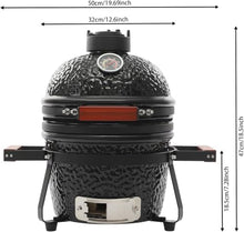 Ceramic Charcoal Grill 12.6 Inch,Outdoor Smoker and Barbecue