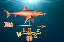 Good Directions Polished Copper Shark Weathervane – Decorative Rooftop Accent for Barns, Homes, Sheds, and Cupolas – Durable & Handcrafted