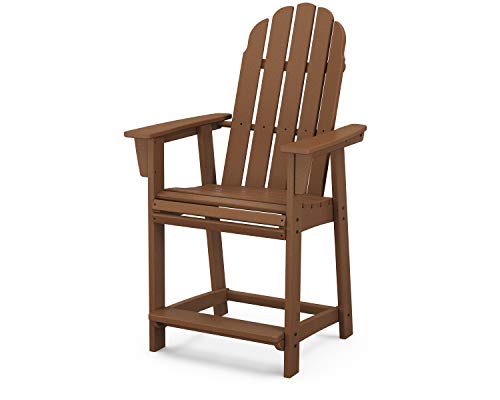 POLYWOOD® Vineyard Curveback Adirondack Counter Chair in Teak