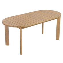 Christopher Knight Home Linda 70.67" Outdoor Dining Table, Solid Acacia Wood Patio Table for Patio Furniture Set, Modern Dining Table with Slat Panel Oval Top for Deck Garden Backyard, Light Teak