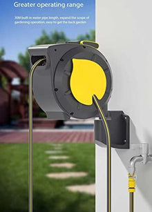 Hose Reel, Wall Mounted Automatic Storage Hose Cart, 180° Rotating Bracket, Suitable For Patio Garden Watering (22m)