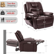 EONIX Triple Motor Zero Gravity Power Recliner Chair, 5'7'', Brown Leather