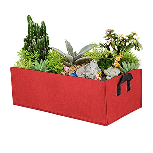 BBYYDS Felt Grow Bag Rectangle Planting Nursery Pot Outdoor Garden Flower with Handle Vegetable Containe