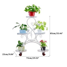 Fashion Plant Stand Indoor Outdoor Metal 5 Tier Flower Pot Holder Display Rack Vertical Plant Shelf Wrought Iron Corner Planter Rack Movable Floor Standing Flower Pot Stand For Garden Patio Law