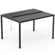 Kaimei 10x13FT Aluminum Louvered Pergola Black - Adjustable Shade & Rain Resistant Patio Cover for Backyard Garden