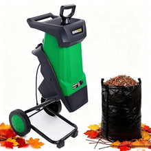 EXSHUING Electric Garden Shredder 2400W Powerful Wood Chipper with 50L Collection Bag, 40mm Cutting Capacity, Quiet Leaf Mulcher and Yard Waste Shredder with Wheels for Home Garden Maintenance