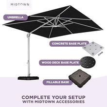 Midtown Umbrellas Grande Square - 9 x 9 Ft Cantilever Umbrella