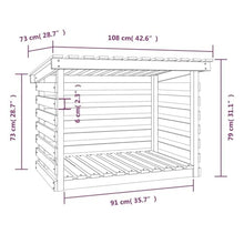 WXPWAMZ Firewood Rack 108x73x79 cm Solid Wood Pine, Firewood Log Rack, Firewood Storage Rack Shelf, Ventilation Metal Log Store Holder for Outdoor Indoor Wood Stand Set Log Rack