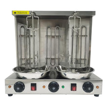 BREVELTION Electric 3 Burners Turkish Barbecue Machine Shawarma Maker Kebab Gyro Grill Stainless Steel Vertical Rotating Oven with Meat Catch Pan and Adjustable Tempereture