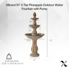 XBrand 51" 3-Tier Outdoor Water Fountain with Pump, Weather-Resistant Resin Freestanding Water Feature for Garden & Patio, Beige