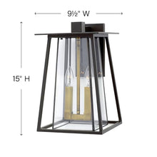 Hinkley Walker Wall Mount Lantern, Buckeye Bronze, 120V, Add Security to Porches, Patios, Exteriors Spaces with Ultra- Durable Outdoor Lighting, 2-60w Cand. Bulbs Required, 2104KZ