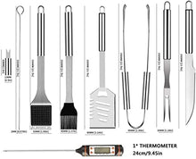 Feiyxu BBQ Grill Accessories,32PCs BBQ Tools Set, Stainless Steel Grill Tools Set, Grilling Kit for Men Women with Spatula Thermometer Meat Injector Gloves, Barbecue Utensils