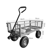 USZWBY Heavy Duty Garden Cart - Mesh Steel Dump Trailer Tow, 4-Wheel Outdoor Yard Wagon for Lawn & Gardening, Pink, 96X50X55Cm - Durable & Versatile Tool for(Pink-96X50X55Cm)