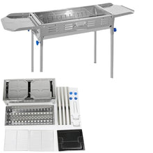 HBJWOV Outdoor Household Stainless Steel Barbecue Rack Folding Charcoal Barbecue Stove Independent Carbon