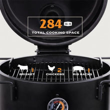 Char-Broil Oklahoma Joes Bronco Barrel Drum Smoker with Porcelain Coated Steel, Air Intake Channel, and 630 Square Inches Cooking Surface, Black