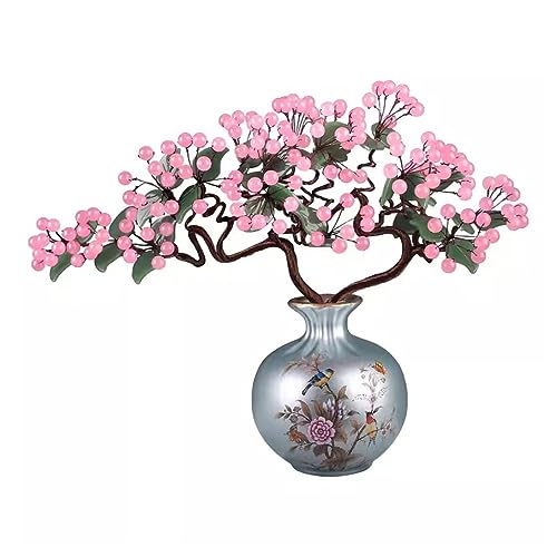 AMONG Artificial Bonsai Tree Jade Bonsai Jade Living Room Ornament Home Modern Ornament Chinese Desktop Craft Jade Carving Ornament Office Decoration Bonsai, Small