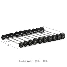 Titan Fitness Rubber Straight Fixed Barbells Black