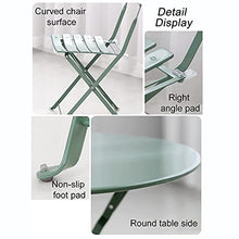 JIQHOHX Patio Bistro Set - Outdoor Patio Furniture Sets - 3 Piece Foldable Patio Table and Chairs for Backyard Lawn Balcony (Antique Green White)