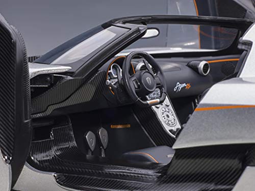 AUTOart Koenigsegg Agera RS 1/18 Model Car Moon Silver with Orange Accents