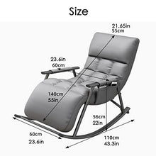QUANGJN Omfortable Rocking Chair for Balcony Steel Legs Padded Seat Adjustable Footrest Leisure Chair for Living Room and Patio Armchair,