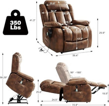 Infinite Position Dual Motor Power Lift Recliner with Massage Heat