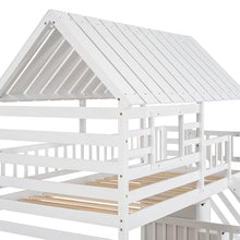 Polibi Twin-Over-Twin Bunk Bed with Storage, Trundle & Slide White