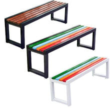 JS Ellie Colorful Outdoor Bench with Solid Wood seat and Metal Frame, Capable of Supporting 400kg, Suitable for Streets, Parks, and courtyards C 180cm