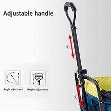Outdoor Folding Utility Wagon Heavy Garden Transporter Folding Camping Trailer Portable Shopping Cart Adjustable Handle Sturdy and can Load 80kg/176lbs (Color : Style 3) (Style 2)