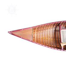 Old Modern Handicrafts 6-Feet Wooden Canoe with Ribs Natural Wood