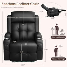 Reclining Loveseat Sofa, RV Loveseat Recliner Wall Hugger Couch, Home Theater Seating, Massage Loveseat with Console, USB & Type-C Ports, Storage Armrests for Living Room, Camper, Game Room, Man Cave