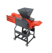 INTSUPERMAI Hay Cutter Pulverizer Grass Crusher 6-Blade Feed Crusher Grass Chaff Cutter Hay Cutter Machine Dry-Wet Straw Cutter with Conveyor and Feed Hopper 500-1000KG/H 220V