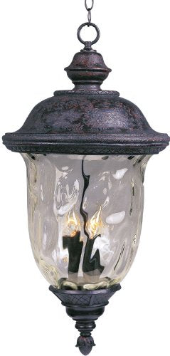 Maxim Lighting Maxim 3-Light Outdoor Hanging Light | Oriental Bronze Aluminum Finish | Traditional Outdoor Light Fixture | Ideal for Porches & Covered Entryways | Dimmable Wet Rated | 3427WGOB