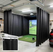 Akon Golf Simulator Curtains with Track, Custom Size Enclosure Panels