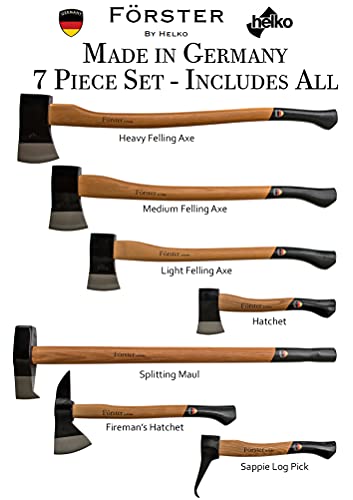1844 Helko Werk Germany Förster 7 Piece Axe Set Black