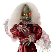 ASDJKL Holiday Decoration Creepy Doll Halloween Decoration, Haunted Holly Sound Activated Holiday Prop w/Light-Up LED Eyes, Pre-Recorded Phrases Halloween Decorations