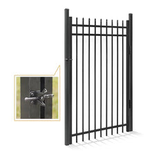 Fencer Wire 100FT Heavy Duty Flat Top Fence Barrier Kit, Anti-Rust Metal Steel Fence with 6FT Height X 8FT Width Panels, with Pinnacle Gate, Posts, Connectors, Outdoor Fencing for Yard