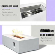 52" Rectangle GFRC Propane Fire Pit Table, 65,000 BTU, CSA Certified