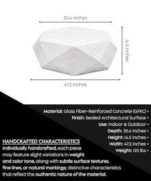 eldimer no.103 GFRC Concrete Coffee Table 35.4” - Handcrafted Round Modern Architectural Table, Weather Resistant, Indoor & Outdoor, 125 lbs Solid Cement Construction for Patio or Living Room