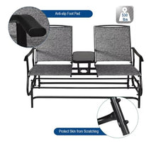 Patio Glider Rocking Chair Bench Loveseat 2 Person Rocker Deck Outdoor Furniture