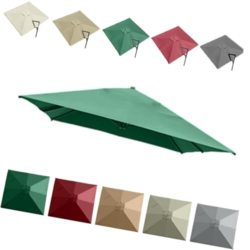 MXJCKSOQ 3X Cantilever Umbrella Replacement Canopy 8 Ribs UV-Resistant Patio Shade Cover for Yard & Pool Offset Parasol Sunshade Top Outdoor Fabric Double top,Dark Green-3m (10’) Double top