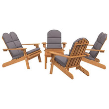 TEKGHUT 5 Piece Acacia Wood Adirondack Patio Lounge Set with Cushions