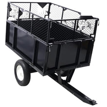 Neojoyoenix ATV Trailer Steel Dump Cart, 750lbs 22 Cubic Feet Utility Trailer Lawn Garden Trailer with Heavy Duty Tow Behind Carts and Removable Sides for Tractors, ATV, UTV, Lawn Mowers