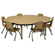 Factory Direct Partners Flower Toddler Activity Table 60" Adjustable Maple/Black/Sand